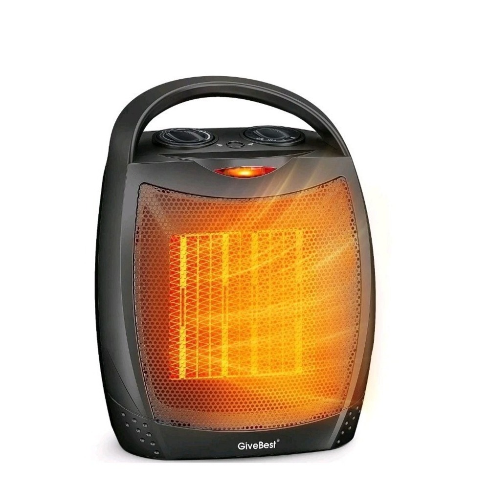 Hussar: Portable Electric Space Heater 1500W Ceramic Thermostat Quiet Indoor